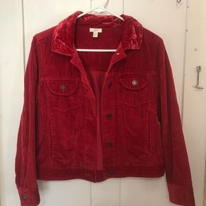 Red corduroy jacket, size XS